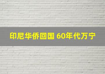 印尼华侨回国 60年代万宁